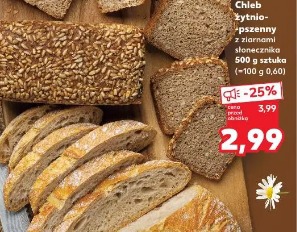 Chleb żytnio-pszenny z ziarnami słonecznika