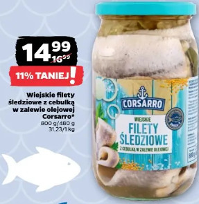 Wiejskie filety śledziowe z cebulką w zalewie olejowej Corsarro