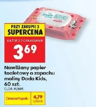 Nawilżany papier toaletowy o zapachu maliny Dada Kids