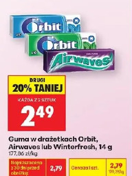 Guma w drażetkach Orbit, Airwaves lub Winterfresh