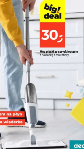 Mop płaski ze spryskiwaczem z nakładką z mikrofibry