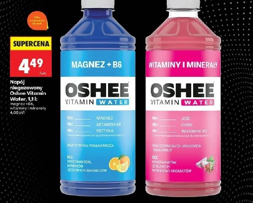 Napój niegazowany Oshee Vitamin Water witaminy i minerały