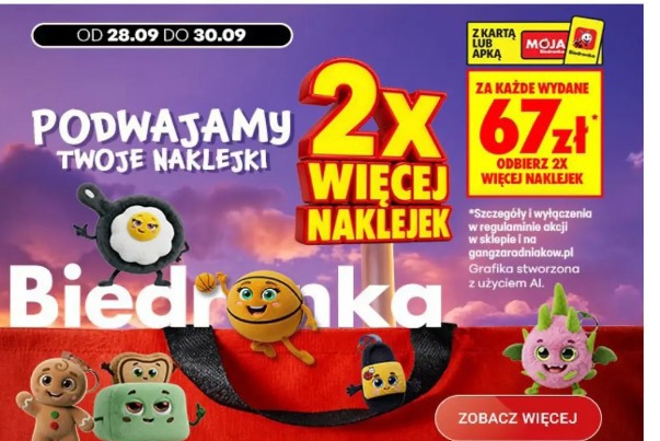 Podwajamy twoje naklejki Biedronka