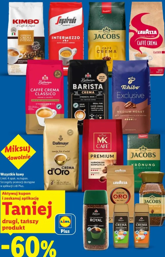 Wszystkie kawy drugi, tańszy produkt -60%