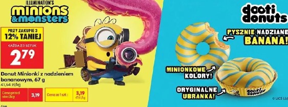 Donut Minionki z nadzieniem bananowym, 67 g