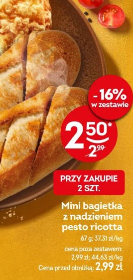 Mini bagietka z nadzieniem pesto ricotta