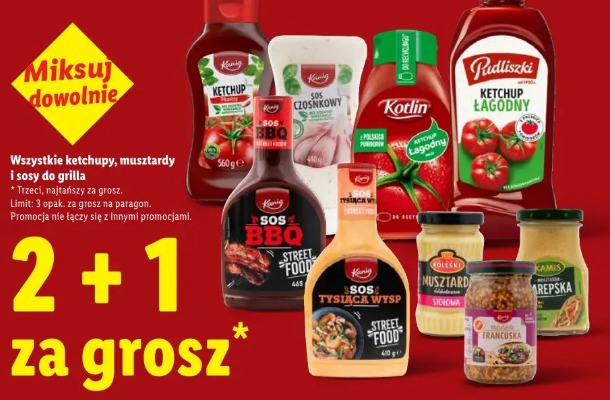 Wszystkie ketchupy, musztardy i sosy do grilla