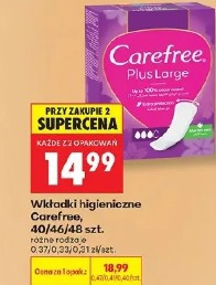 Wkładki higieniczne Carefree, 40/46/48/52 szt.