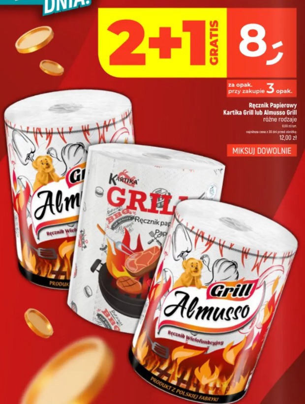 Ręcznik papierowy Kartika Grill lub Almusso Grill