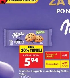 Ciastka Pieguski z czekoladą Milka