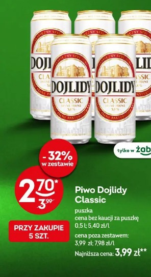 Piwo Dojlidy Classic puszka