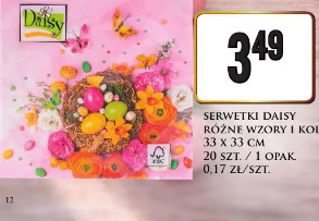Serwetki Daisy różne wzory i kolory