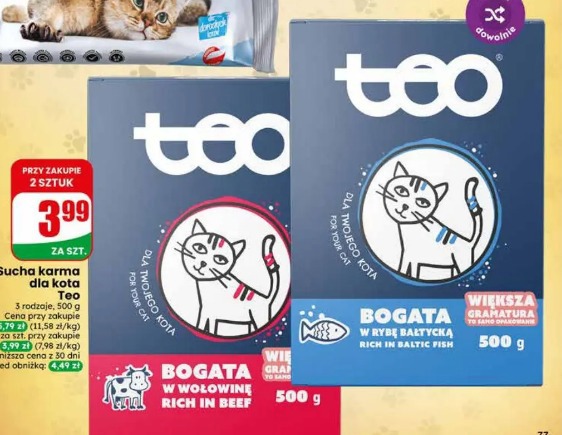 Sucha karma dla kota Teo bogata w wołowinę