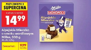 Alpejskie Mleczko o smaku waniliowym Milka