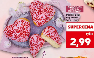 Pączek Love z nadzieniem o smaku malinowym