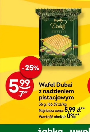 Wafel Dubai z nadzieniem pistacjowym