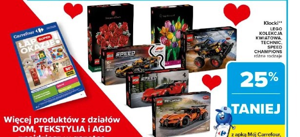 Klocki LEGO KOLEKCJA KWIATOWA, TECHNIC, SPEED CHAMPIONS