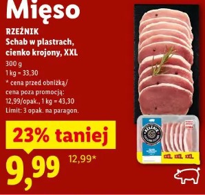 Rzeźnik Schab w plastrach, cienko krojony, XXL