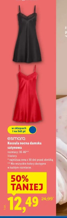 Esmara Koszula nocna damska satynowa