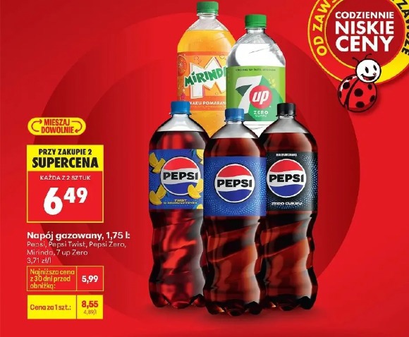 Pepsi Twist Pepsi Zero Mirinda 7up Zero napój gazowany