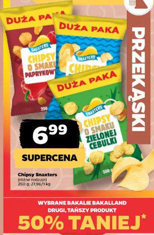 Chipsy SNAKTERS o smaku paprykowym zielonej cebulki