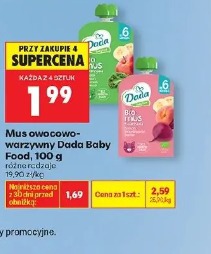 Mus owocowo-warzywny Dada Baby Food, 100 g