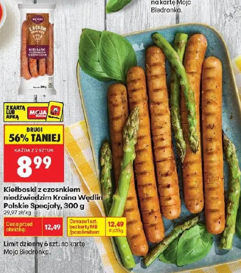 Kiełbaski z czosnkiem niedźwiedzim Kraina Wędlin Polskie Specjały