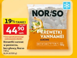 Krewetki surowe w pancerzu, bez głowy, Norso