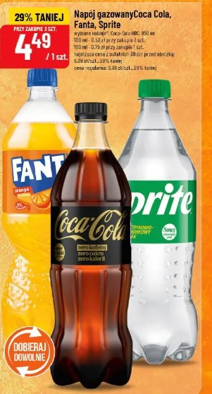 Napój gazowany Coca Cola, Fanta, Sprite