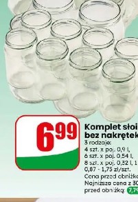 Komplet słoików bez nakrętek