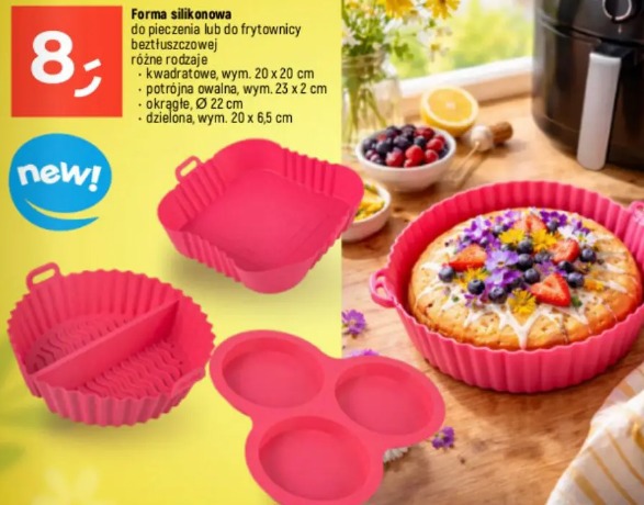 Forma silikonowa do pieczenia lub do frytownicy beztłuszczowej