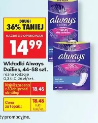 Wkładki Always Dailies, 44-58 szt.