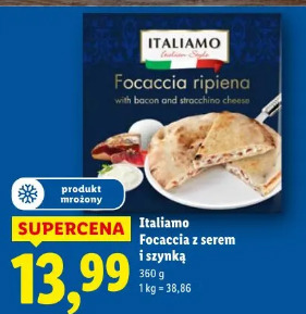 Italiano Focaccia z serem i szynką