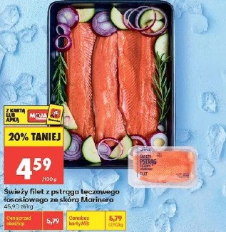 Świeży filet z pstrąga tęczowego łososiowego ze skórą Marinero