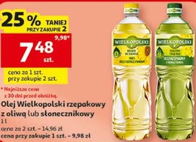 Olej Wielkopolski rzepakowy lub słonecznikowy