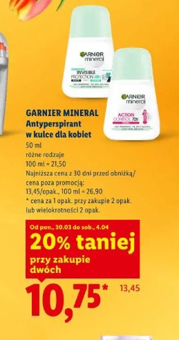 Garnier Mineral Antyperspirant w kulce dla kobiet
