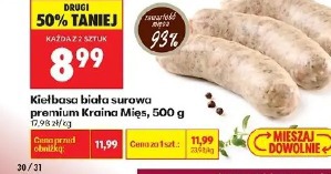Kiełbasa biała surowa premium Kraina Mięs