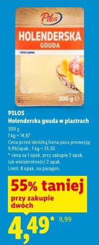 PILOS Holenderska gouda w plastrach