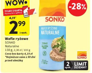 Wafle ryżowe naturalne SONKO