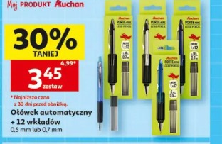 Ołówek automatyczny + 12 wkładów Auchan