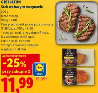 GRILL&FUN Stek wołowy w marynacie