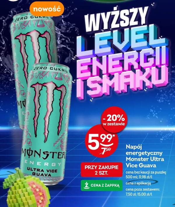 Napój energetyczny Monster Ultra Vice Guava