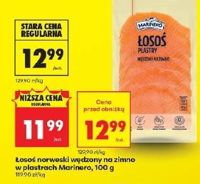 Łosoś norweski wędzony na zimno w plastrach Marinero, 100 g