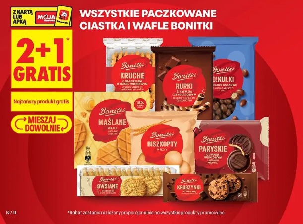 Wszystkie paczkowane ciastka i wafle Bonitki