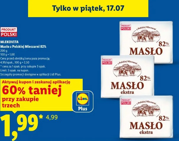 Mlekovita Masło z Polskiej Mleczarni 82%