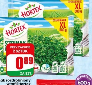Szpinak rozdrobniony w tafli Hortex