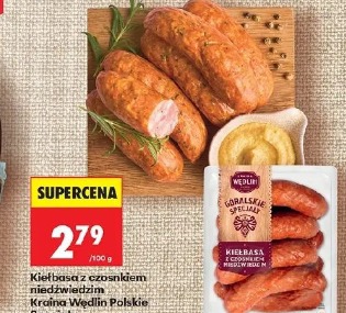 Kiełbasa z czosnkiem niedźwiedzim Kraina Wędlin Polskie Specjały