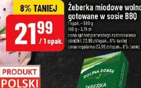 Żeberka miodowe wolno gotowane w sosie BBQ Dolina Dobra