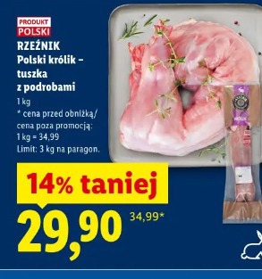 Rzeźnik polski królik tuszka z podrobami