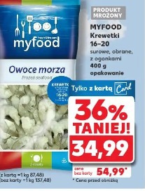 Myfood Krewetki 16-20 surowe, obrane, z ogonkami